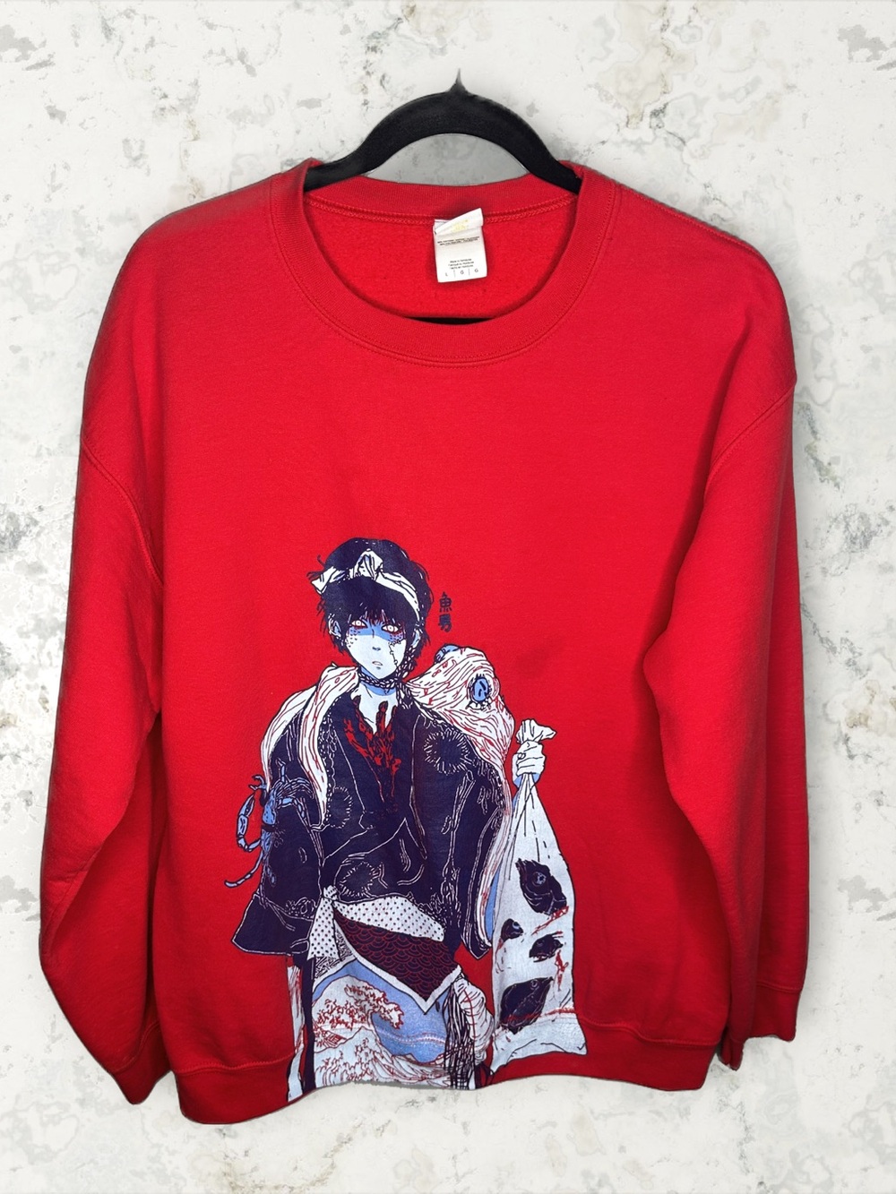 Omocat Rare Fish Boy Anime Crewneck Sweatshirt L